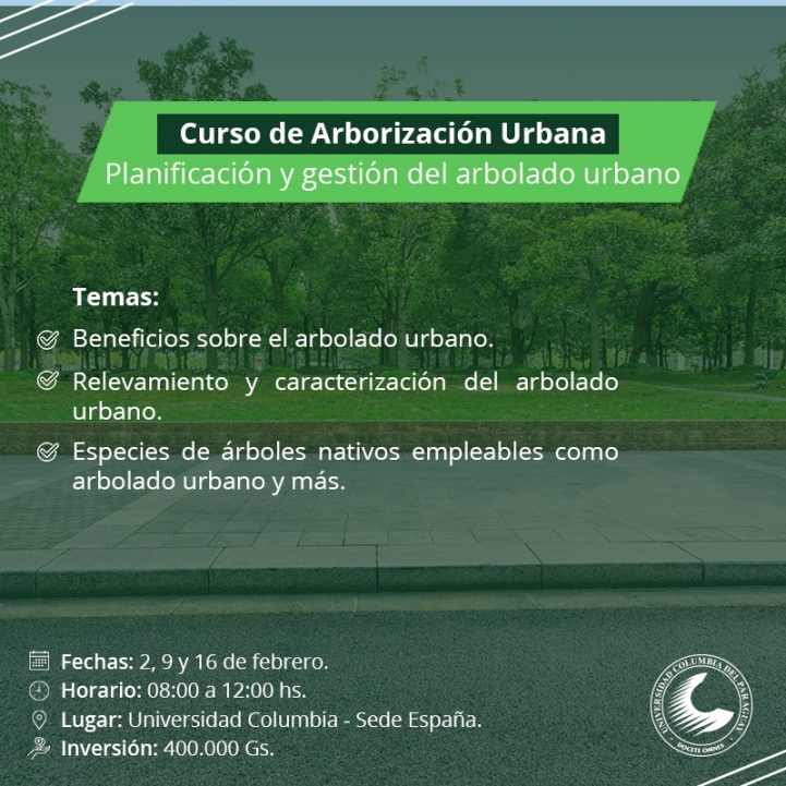 Curso de Arborización Urbana: Planificación y gestión del arbolado urbano