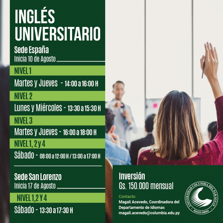 Cursos de Inglés Universitario 2019