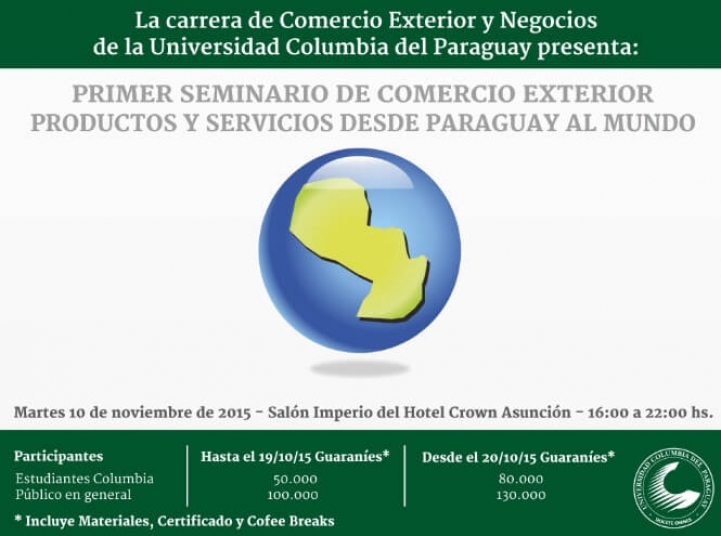Seminario de Comercio Exterior Productos y servicios desde Paraguay al mundo